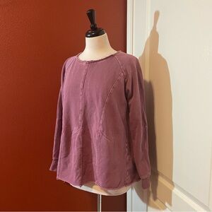 Pilcro and‎ the Letterpress Women’s Raw Hem Purple Cotton Pullover Sweater